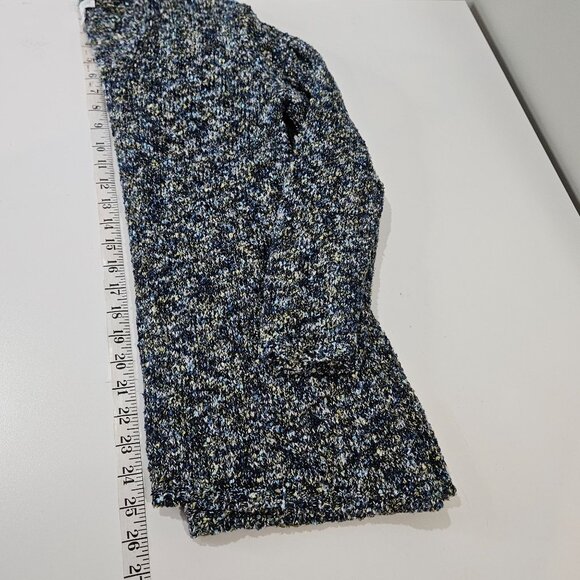 J Jill Sweater Womens XS Textured Green Blue V Neck Coastal Boho - Picture 9 of 9